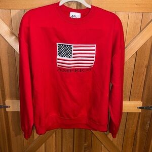 M & C Sport American Flag Red Sweatshirt L